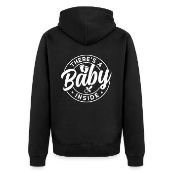 Il y a un bébé dedans mignon bébé à l’intérieur enceinte - Veste à capuche bio Premium Unisexe - noir - Dos - Nico (187cm)