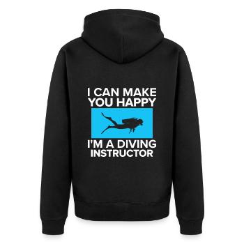 Sporttauchen Geschenk Unterwasser Sporttaucher - Unisex Premium Bio Zip Hoodie - Schwarz - Hinten - Nico (187cm)