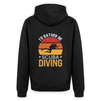 Sporttauchen Geschenk Unterwasser Sporttaucher - Unisex Premium Bio Zip Hoodie - Schwarz - Hinten - Nico (187cm)