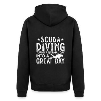Scuba Diving Gift Underwater Scuba Diver - Unisex Premium Organic Zip Hoodie - black - Back - Nico (187cm)