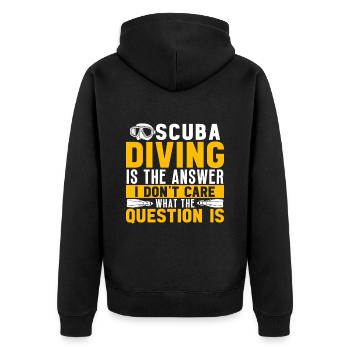 Sporttauchen Geschenk Unterwasser Sporttaucher - Unisex Premium Bio Zip Hoodie - Schwarz - Hinten - Nico (187cm)