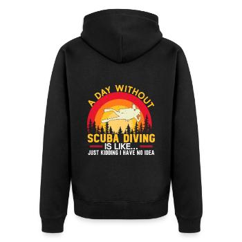 Scuba Diving Gift Underwater Scuba Diver - Unisex Premium Organic Zip Hoodie - black - Back - Nico (187cm)