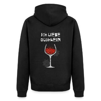 Glühwein Nikolaus Weinachtsmarkt Glühweinstand - Unisex Premium Bio Zip Hoodie - Schwarz - Hinten - Nico (187cm)