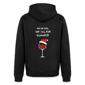 Glühwein Nikolaus Weinachtsmarkt Glühweinstand - Unisex Premium Bio Zip Hoodie - Schwarz - Hinten - Nico (187cm)