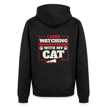 Dokumentarfilm Reality Film Haustierliebhaber - Unisex Premium Bio Zip Hoodie - Schwarz - Hinten - Nico (187cm)