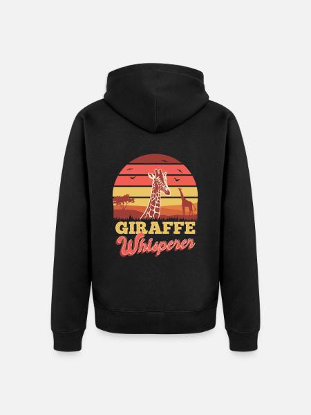 Giraffe Whisperer Safari Giraffe Lovers - Unisex Premium Organic Zip Hoodie - black