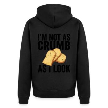 Funny bread baker - Unisex Premium Organic Zip Hoodie - black - Back - Nico (187cm)