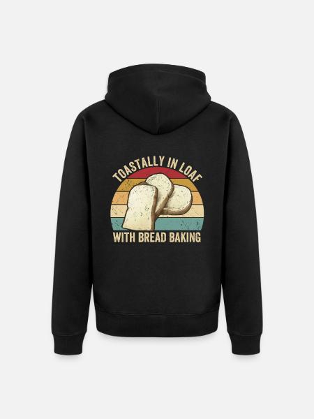 Funny bread baker - Unisex Premium Organic Zip Hoodie - black