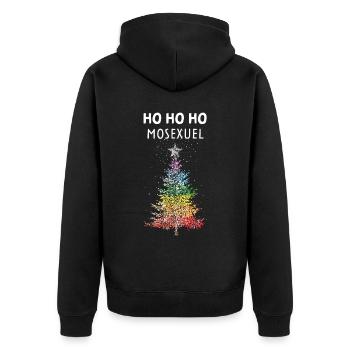 Arbre de Noël gay Arc-en-ciel LGBTQ Pride - Veste à capuche bio Premium Unisexe - noir - Dos - Nico (187cm)