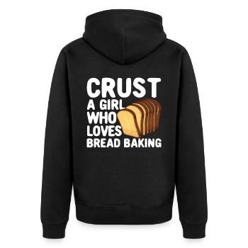 Funny bread baker - Unisex Premium Organic Zip Hoodie - black - Back - Nico (187cm)