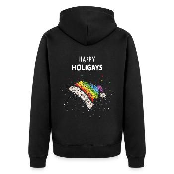 Chapeau du Père Noël Gay Pride Drapeau arc-en-ciel - Veste à capuche bio Premium Unisexe - noir - Dos - Nico (187cm)
