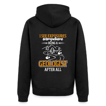 Géologue Géologie Collecte de roches - Veste à capuche bio Premium Unisexe - noir - Dos - Nico (187cm)