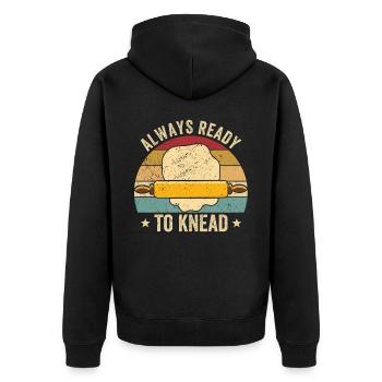 Funny bread baker - Unisex Premium Organic Zip Hoodie - black - Back - Nico (187cm)