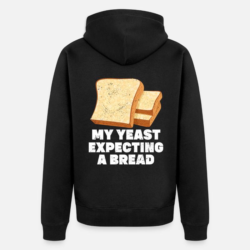 Funny bread baker - Unisex Premium Organic Zip Hoodie - black