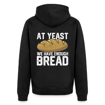 Funny bread baker - Unisex Premium Organic Zip Hoodie - black - Back - Nico (187cm)
