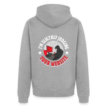 Software Developer Coder - Unisex Premium Organic Zip Hoodie - heather grey - Back - Nico (187cm)