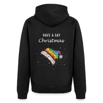 Noël Gay LGBTQ Gay Santa Hat - Veste à capuche bio Premium Unisexe - noir - Dos - Nico (187cm)
