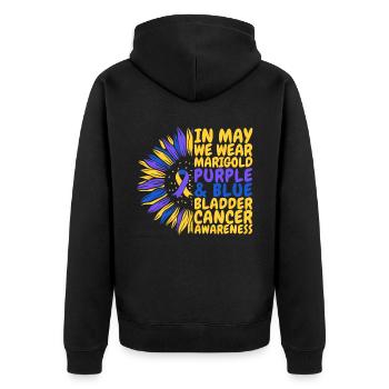 Sensibilisation au cancer de la vessie Tournesol - Veste à capuche bio Premium Unisexe - noir - Dos - Nico (187cm)