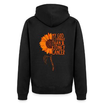 Tournesol pour éduquer sur le cancer du rein - Veste à capuche bio Premium Unisexe - noir - Dos - Nico (187cm)