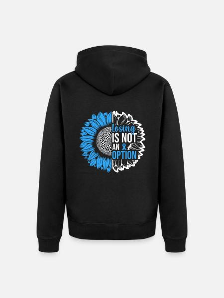 Prostate Cancer Awareness Sunflower - Unisex Premium Organic Zip Hoodie - black