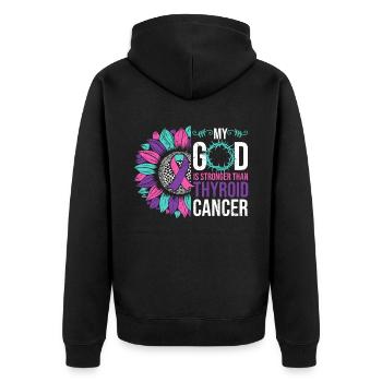 Thyriode Cancer Awareness Tournesol - Veste à capuche bio Premium Unisexe - noir - Dos - Nico (187cm)