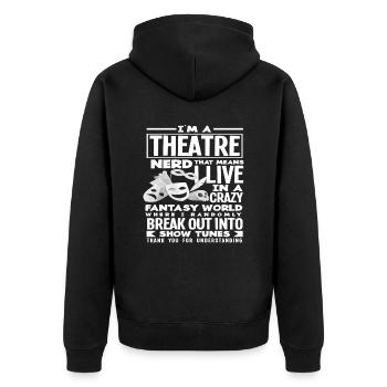 Nerd de théâtre - Veste à capuche bio Premium Unisexe - noir - Dos - Nico (187cm)