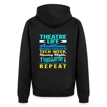 Theater Actor Life - Unisex Premium Organic Zip Hoodie - black - Back - Nico (187cm)