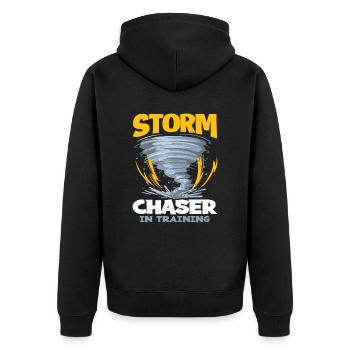 Storm Chaser Tornado Tornado Storms Gift - Unisex Premium Organic Zip Hoodie - black - Back - Nico (187cm)