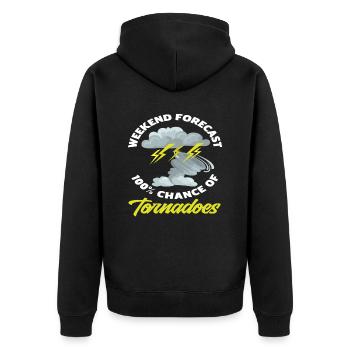 Storm Chaser Weekend Storm Chase - Unisex Premium Organic Zip Hoodie - black - Back - Nico (187cm)