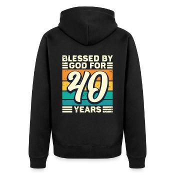 40 - Veste à capuche bio Premium Unisexe - noir - Dos - Nico (187cm)