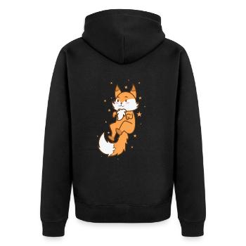 Fox in space Zoo Animal Nature Environment - Unisex Premium Organic Zip Hoodie - black - Back - Nico (187cm)