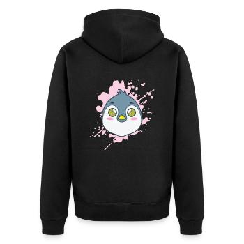 Penguin in Japanese kawaii style animal - Unisex Premium Organic Zip Hoodie - black - Back - Nico (187cm)
