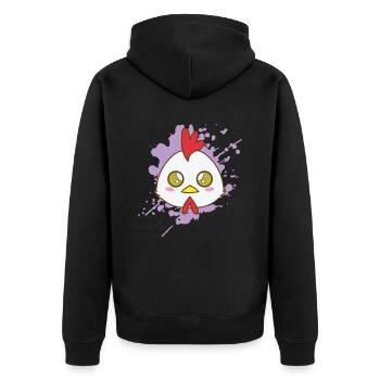 Poulet Coq dans le style Kawaii Animal Japan - Veste à capuche bio Premium Unisexe - noir - Dos - Nico (187cm)