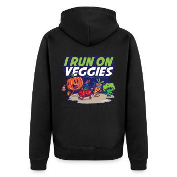 Je cours sur Veggies Vegan Cadeau - Veste à capuche bio Premium Unisexe - noir - Dos - Nico (187cm)