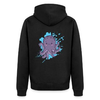Octopus Octopus in Kawaii style animal Japan - Unisex Premium Organic Zip Hoodie - black - Back - Nico (187cm)