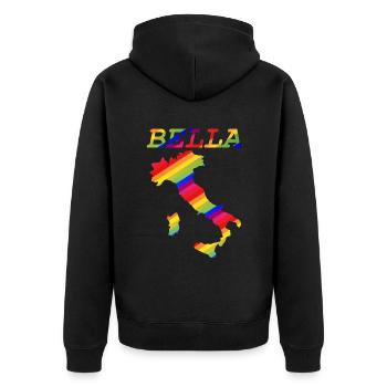 Bella Italia LGBTQ freiheit für die freie Liebe - Unisex Premium Bio Zip Hoodie - Schwarz - Hinten - Nico (187cm)
