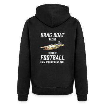 Drag Boat Racing I Drag Boat Driver Speedboat - Unisex Premium Bio Zip Hoodie - Schwarz - Hinten - Nico (187cm)