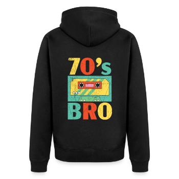 70's Bro 1970 Vintage Seventies Party 1970s - Veste à capuche bio Premium Unisexe - noir - Dos - Nico (187cm)