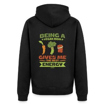 Être une maman végétalienne me donne la meilleure énergie - Veste à capuche bio Premium Unisexe - noir - Dos - Nico (187cm)