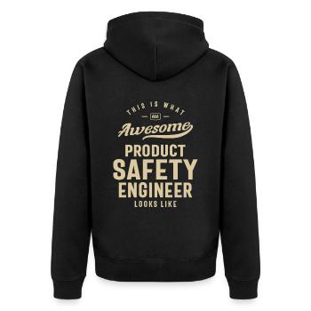 Awesome Product Safety Engineer Job - Unisex Premium Organic Zip Hoodie - black - Back - Nico (187cm)