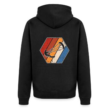 Kite Surfing Retro - Unisex Premium Organic Zip Hoodie - black - Back - Nico (187cm)