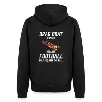 Drag Boat Racing I Drag Boat Driver Speedboat - Unisex Premium Bio Zip Hoodie - Schwarz - Hinten - Nico (187cm)