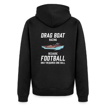Drag Boat Racing I Drag Boat Driver Speedboat - Unisex Premium Bio Zip Hoodie - Schwarz - Hinten - Nico (187cm)