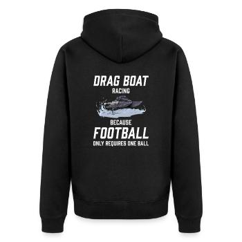 Drag Boat Racing I Drag Boat Driver Speedboat - Unisex Premium Bio Zip Hoodie - Schwarz - Hinten - Nico (187cm)