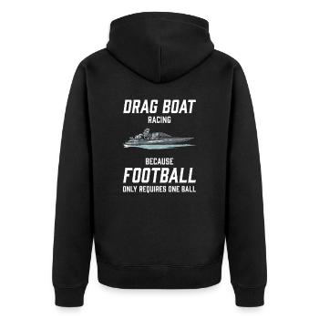 Drag Boat Racing I Drag Boat Driver Speedboat - Unisex Premium Bio Zip Hoodie - Schwarz - Hinten - Nico (187cm)