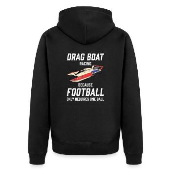 Drag Boat Racing I Drag Boat Driver Speedboat - Unisex Premium Bio Zip Hoodie - Schwarz - Hinten - Nico (187cm)