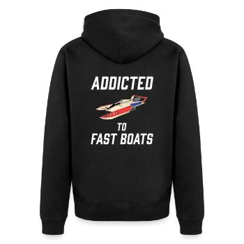 Drag Boat Racing I Drag Boat Driver Speedboat - Unisex Premium Bio Zip Hoodie - Schwarz - Hinten - Nico (187cm)