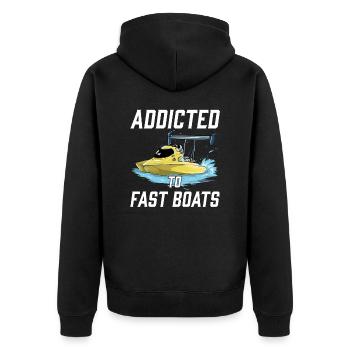 Drag Boat Racing I Drag Boat Driver Speedboat - Unisex Premium Bio Zip Hoodie - Schwarz - Hinten - Nico (187cm)