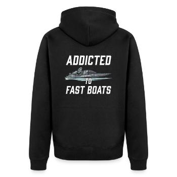 Drag Boat Racing I Drag Boat Driver Speedboat - Unisex Premium Bio Zip Hoodie - Schwarz - Hinten - Nico (187cm)