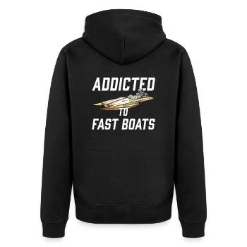 Drag Boat Racing I Drag Boat Driver Speedboat - Unisex Premium Bio Zip Hoodie - Schwarz - Hinten - Nico (187cm)